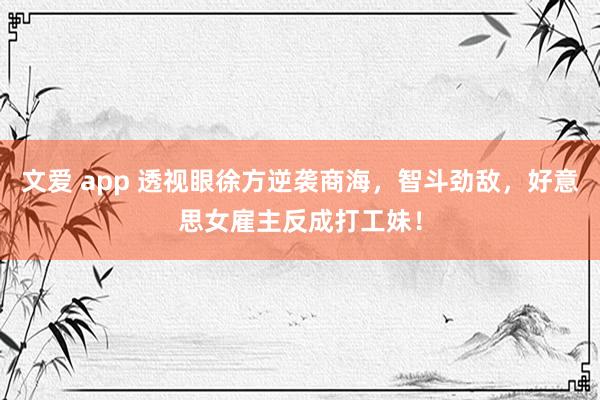文爱 app 透视眼徐方逆袭商海，智斗劲敌，好意思女雇主反成打工妹！
