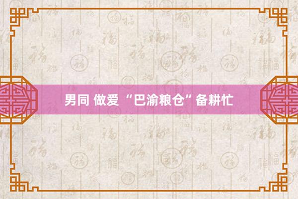 男同 做爱 “巴渝粮仓”备耕忙