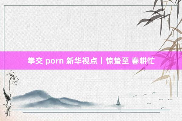 拳交 porn 新华视点丨惊蛰至 春耕忙