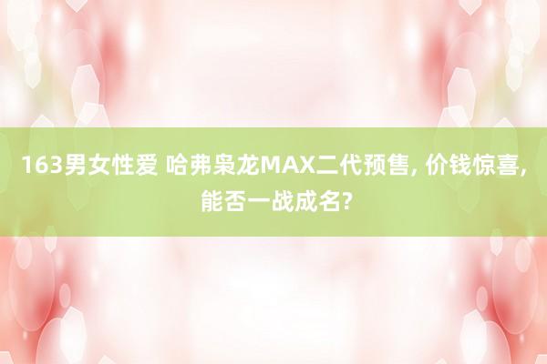 163男女性爱 哈弗枭龙MAX二代预售, 价钱惊喜, 能否一战成名?