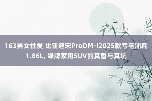 163男女性爱 比亚迪宋ProDM-i2025款亏电油耗1.86L, 绿牌家用SUV的真香与真坑