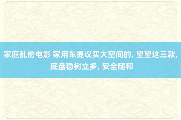 家庭乱伦电影 家用车提议买大空间的, 望望这三款, 底盘稳树立多, 安全随和