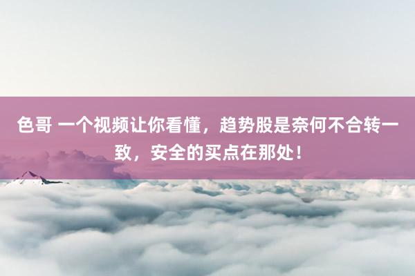 色哥 一个视频让你看懂，趋势股是奈何不合转一致，安全的买点在那处！