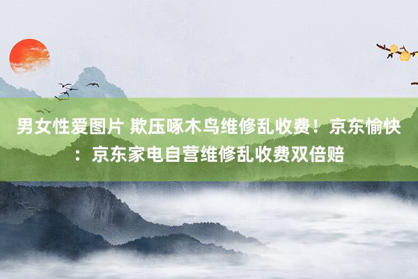 男女性爱图片 欺压啄木鸟维修乱收费！京东愉快：京东家电自营维修乱收费双倍赔
