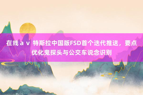 在线ａｖ 特斯拉中国版FSD首个迭代推送，要点优化鬼探头与公交车说念识别