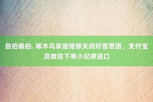 自拍偷拍. 啄木鸟家庭维修关闭好意思团、支付宝及微信下单小纪律进口